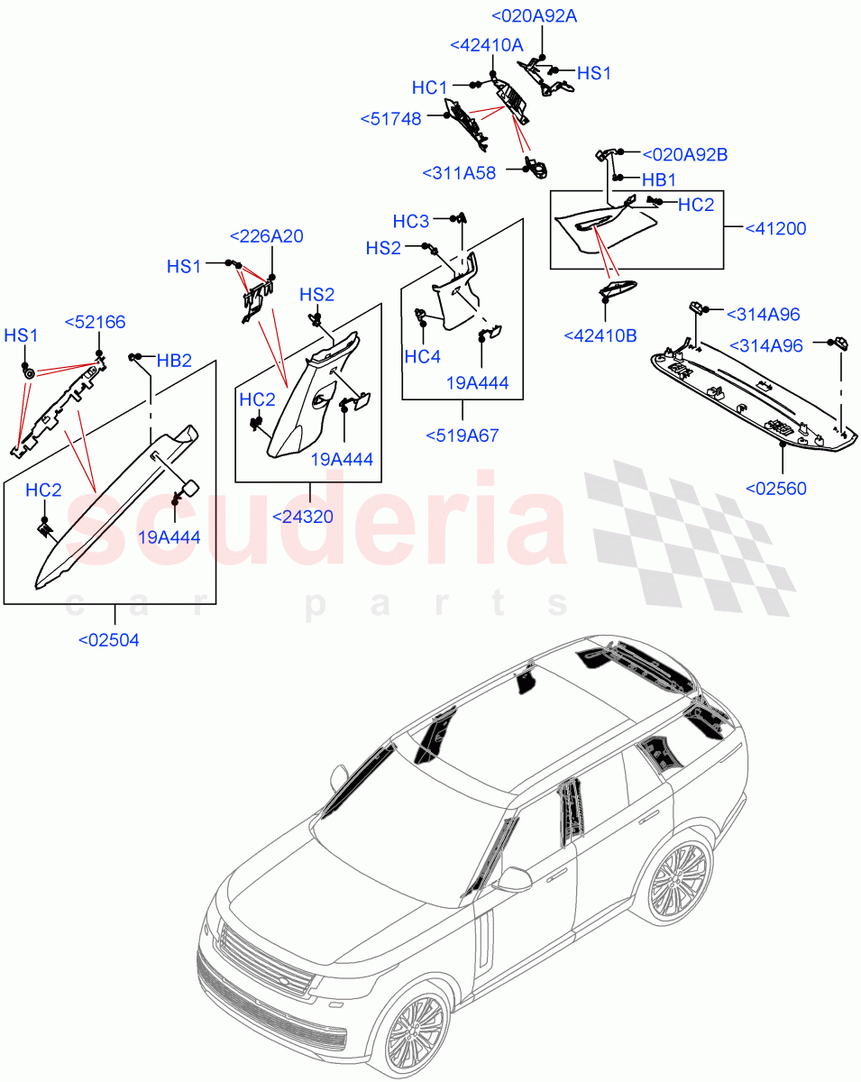 Side Trim (Upper) of Land Rover Land Rover Range Rover (2022+) [3.0 I6 Turbo Diesel AJ20D6]