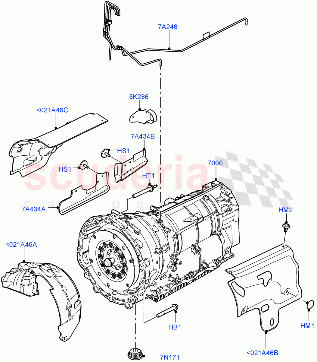 Auto Trans Assy & Speedometer Drive (3.0L AJ20P6 Petrol High, 8 Speed Auto Trans ZF 8HP76) ((V) FROMKA000001) of Land Rover Land Rover Range Rover Sport (2014+) [3.0 I6 Turbo Diesel AJ20D6]