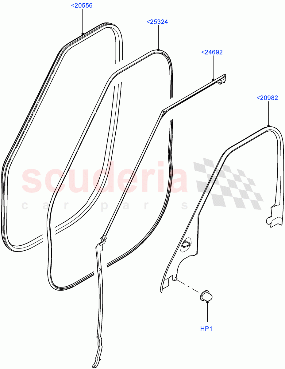 Front Doors, Hinges & Weatherstrips (Finisher And Seals) of Land Rover Land Rover Range Rover (2012-2021) [5.0 OHC SGDI SC V8 Petrol]
