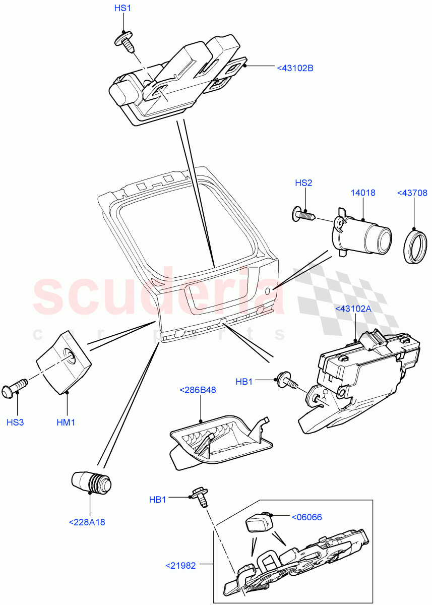 Luggage Compt/Tailgte Lock Controls ((V) FROMAA000001, (V) TOBA999999) of Land Rover Land Rover Range Rover Sport (2010-2013) [3.6 V8 32V DOHC EFI Diesel]