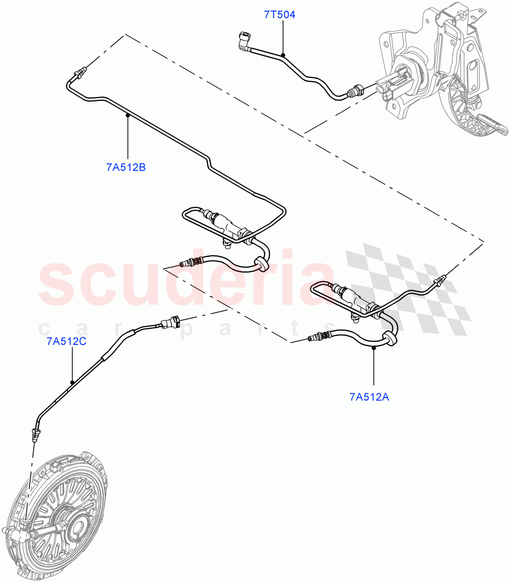 Clutch Master Cylinder(2.0L AJ20D4 Diesel Mid PTA,6 Speed Manual Trans BG6,Halewood (UK),2.0L AJ20D4 Diesel LF PTA) of Land Rover Land Rover Range Rover Evoque (2019+) [2.0 Turbo Diesel]