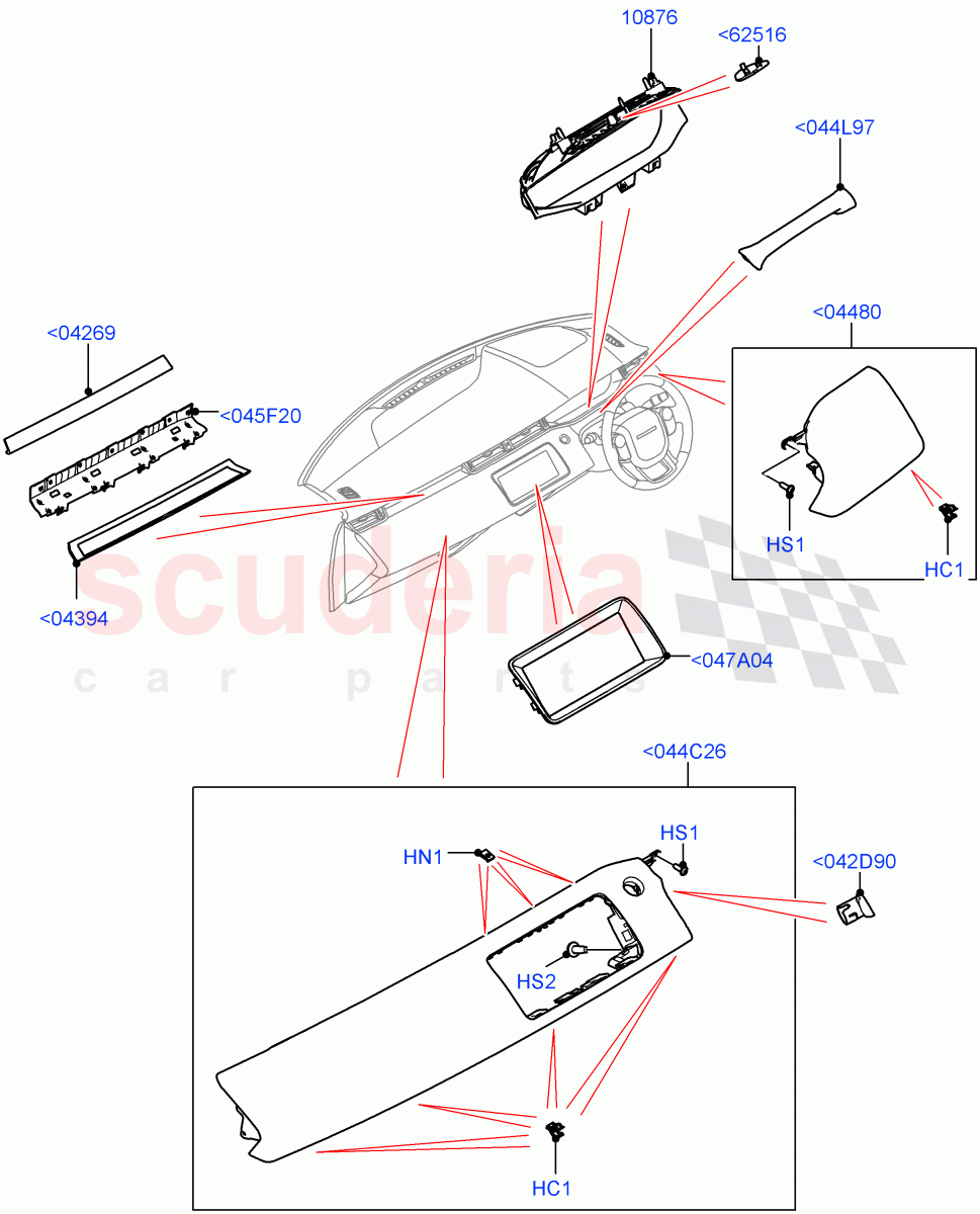 Instrument Panel(External Components, Centre)(Itatiaia (Brazil)) of Land Rover Land Rover Range Rover Evoque (2019+) [1.5 I3 Turbo Petrol AJ20P3]