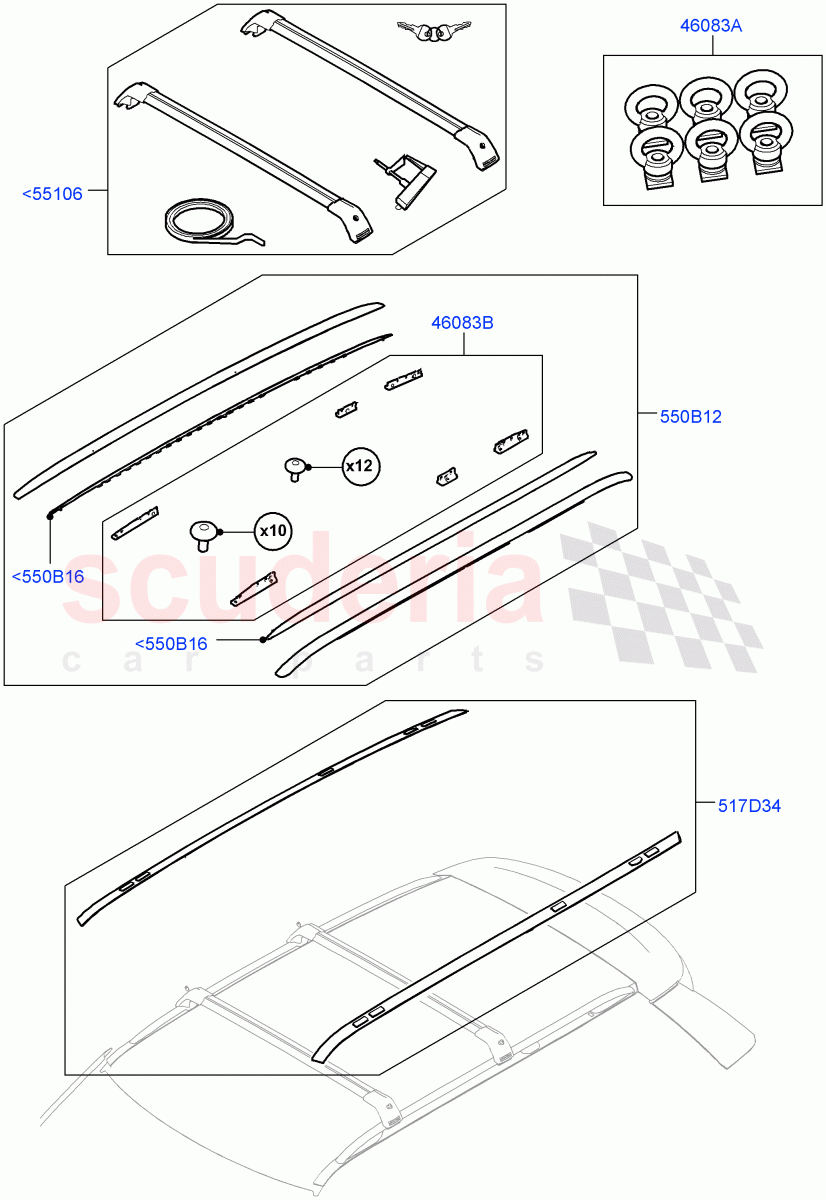 Roof Rails & Crossbars(Accessory) of Land Rover Land Rover Range Rover Sport (2014+) [5.0 OHC SGDI SC V8 Petrol]