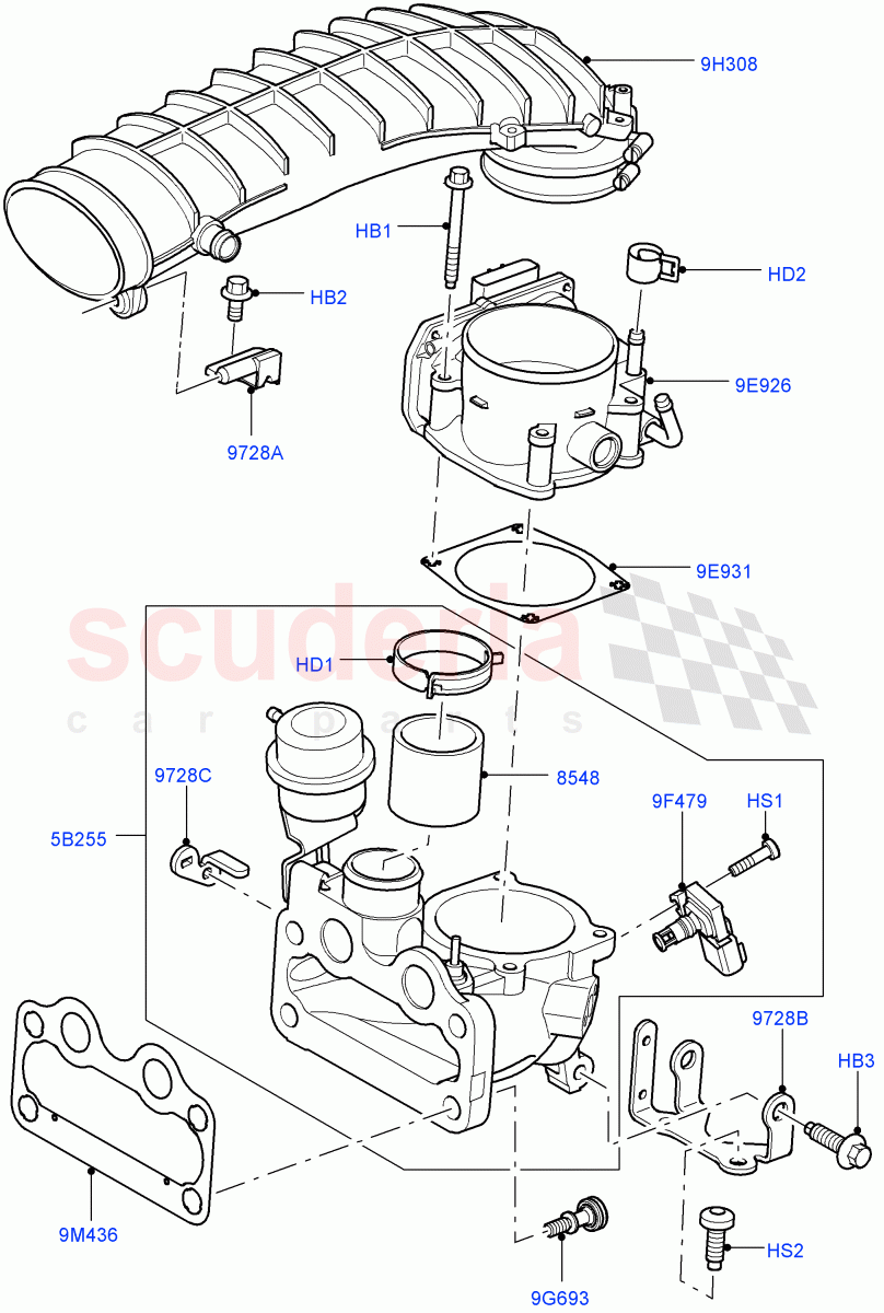 Throttle Housing(AJ Petrol 4.2 V8 Supercharged) of Land Rover Land Rover Range Rover Sport (2005-2009) [4.2 Petrol V8 Supercharged]