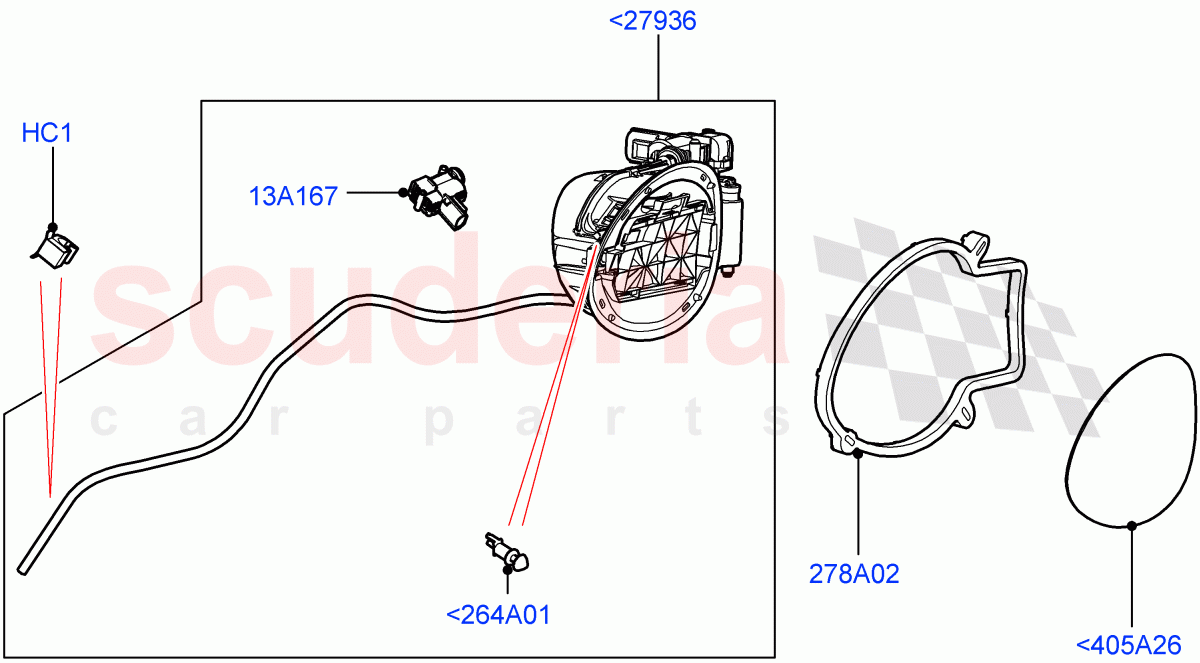 Fuel Tank Filler Door And Controls (Changsu (China)) ((V) FROMEG000001) of Land Rover Land Rover Range Rover Evoque (2012-2018) [2.0 Turbo Petrol GTDI]