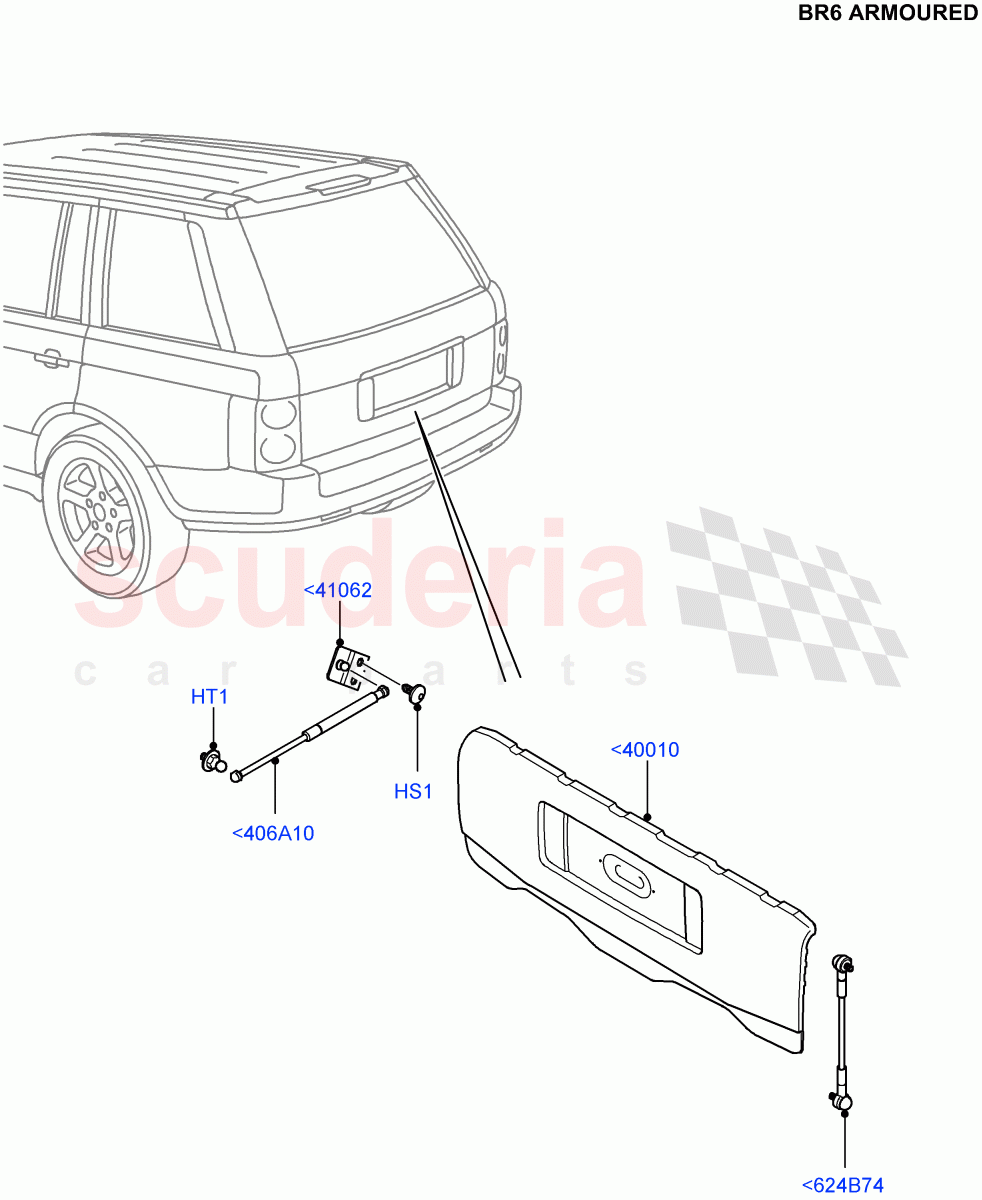 Luggage Compartment Door(With B6 Level Armouring)((V)FROMAA000001) of Land Rover Land Rover Range Rover (2010-2012) [4.4 DOHC Diesel V8 DITC]