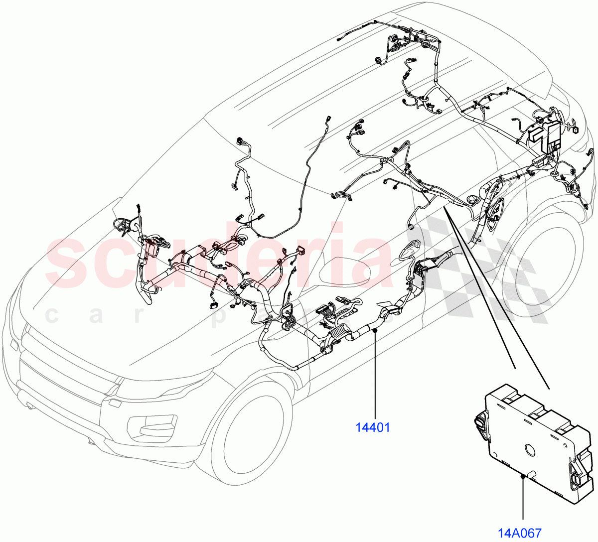 Electrical Wiring - Engine And Dash(Main Harness)(5 Door,Itatiaia (Brazil))((V)FROMGT000001) of Land Rover Land Rover Range Rover Evoque (2012-2018) [2.0 Turbo Petrol GTDI]