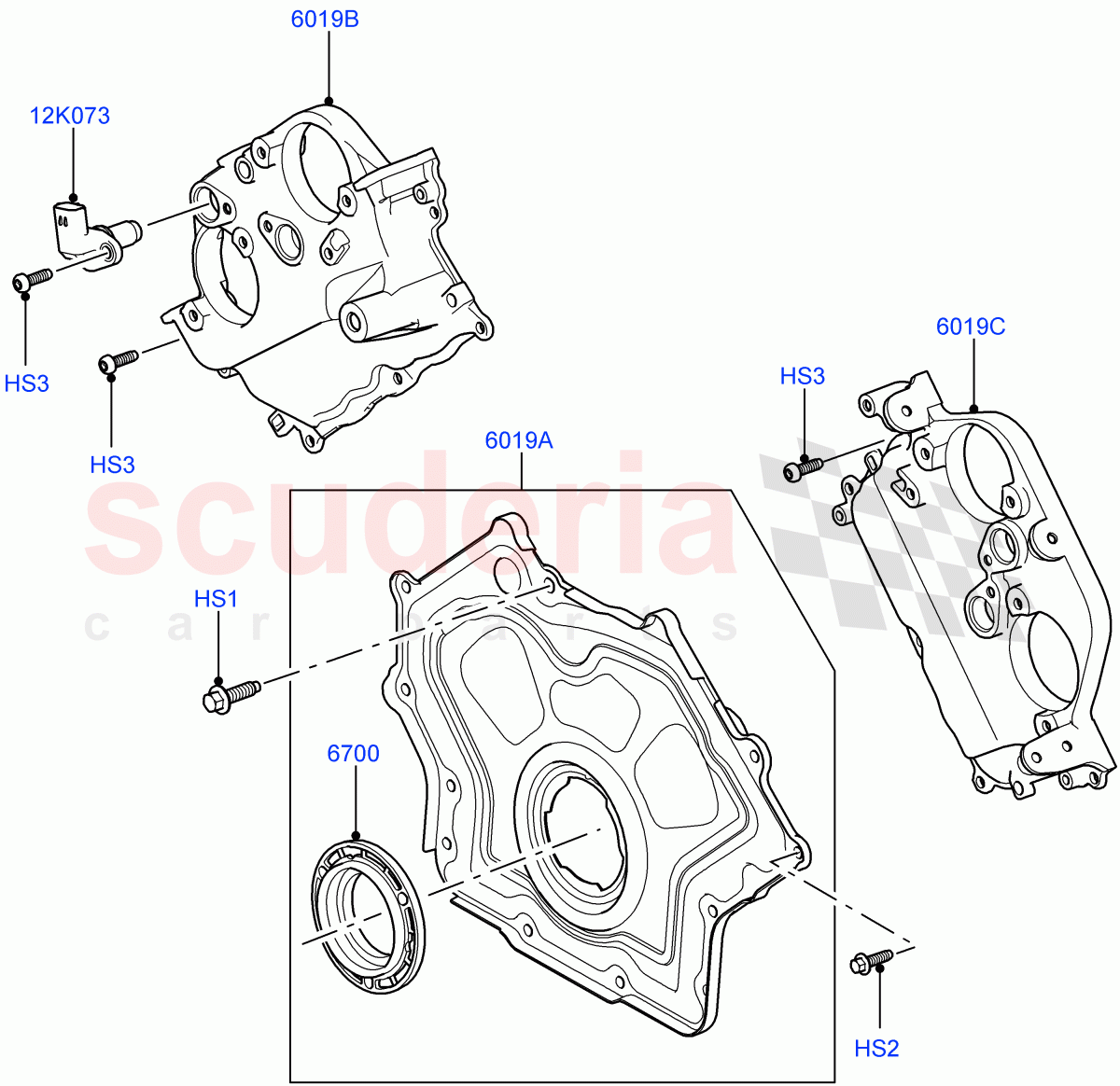 Timing Gear Covers (5.0L P AJ133 DOHC CDA S/C Enhanced, 5.0 Petrol AJ133 DOHC CDA, 5.0L OHC SGDI SC V8 Petrol - AJ133) ((V) FROMAA000001) of Land Rover Land Rover Range Rover (2012-2021) [5.0 OHC SGDI SC V8 Petrol]