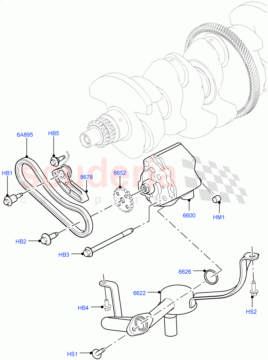 Oil Pump(2.0L 16V TIVCT T/C 240PS Petrol) of Land Rover Land Rover Range Rover Sport (2014+) [2.0 Turbo Petrol GTDI]