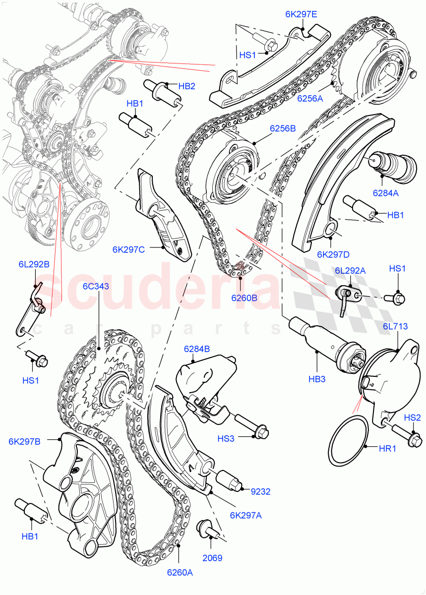 Timing Gear(Solihull Plant Build)(2.0L AJ200P Hi PHEV,2.0L I4 High DOHC AJ200 Petrol,2.0L I4 Mid DOHC AJ200 Petrol)((V)FROMHA000001) of Land Rover Land Rover Range Rover Velar (2017+) [2.0 Turbo Petrol AJ200P]