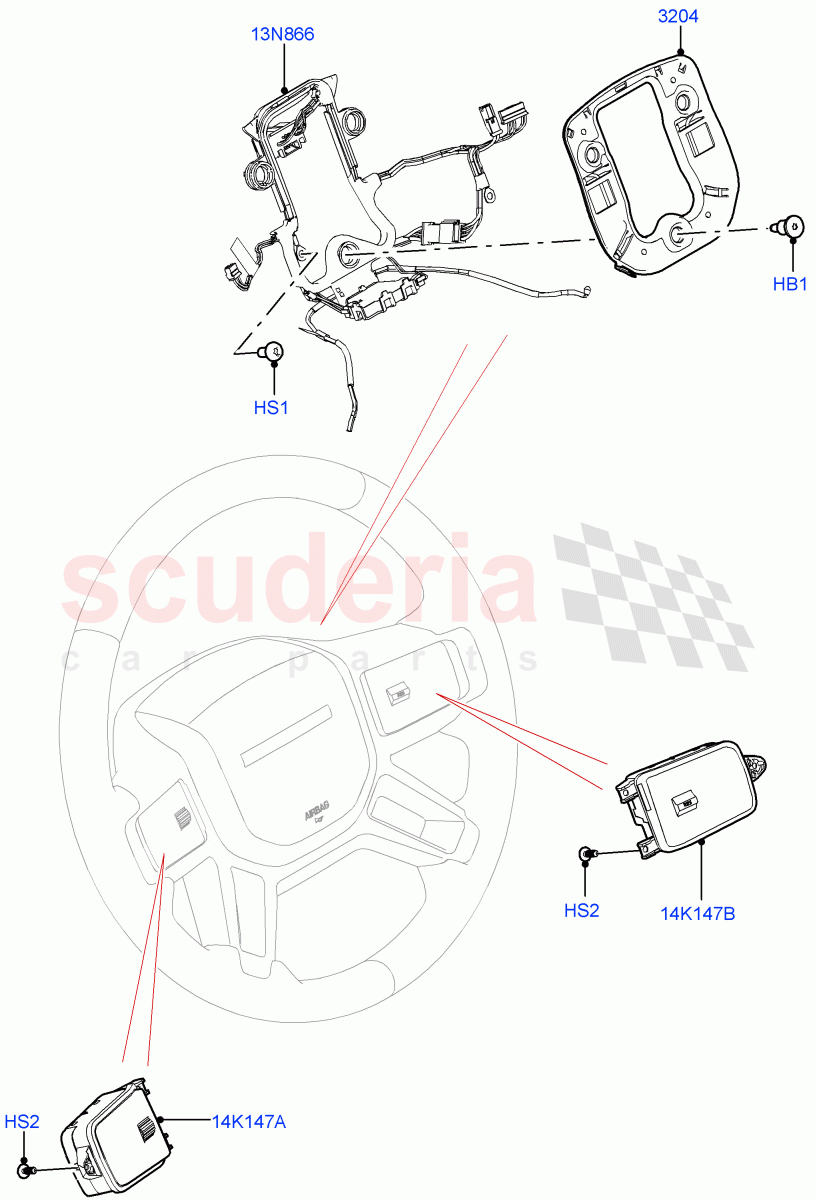Switches (Steering Wheel) of Land Rover Land Rover Defender (2020+) [3.0 I6 Turbo Diesel AJ20D6]