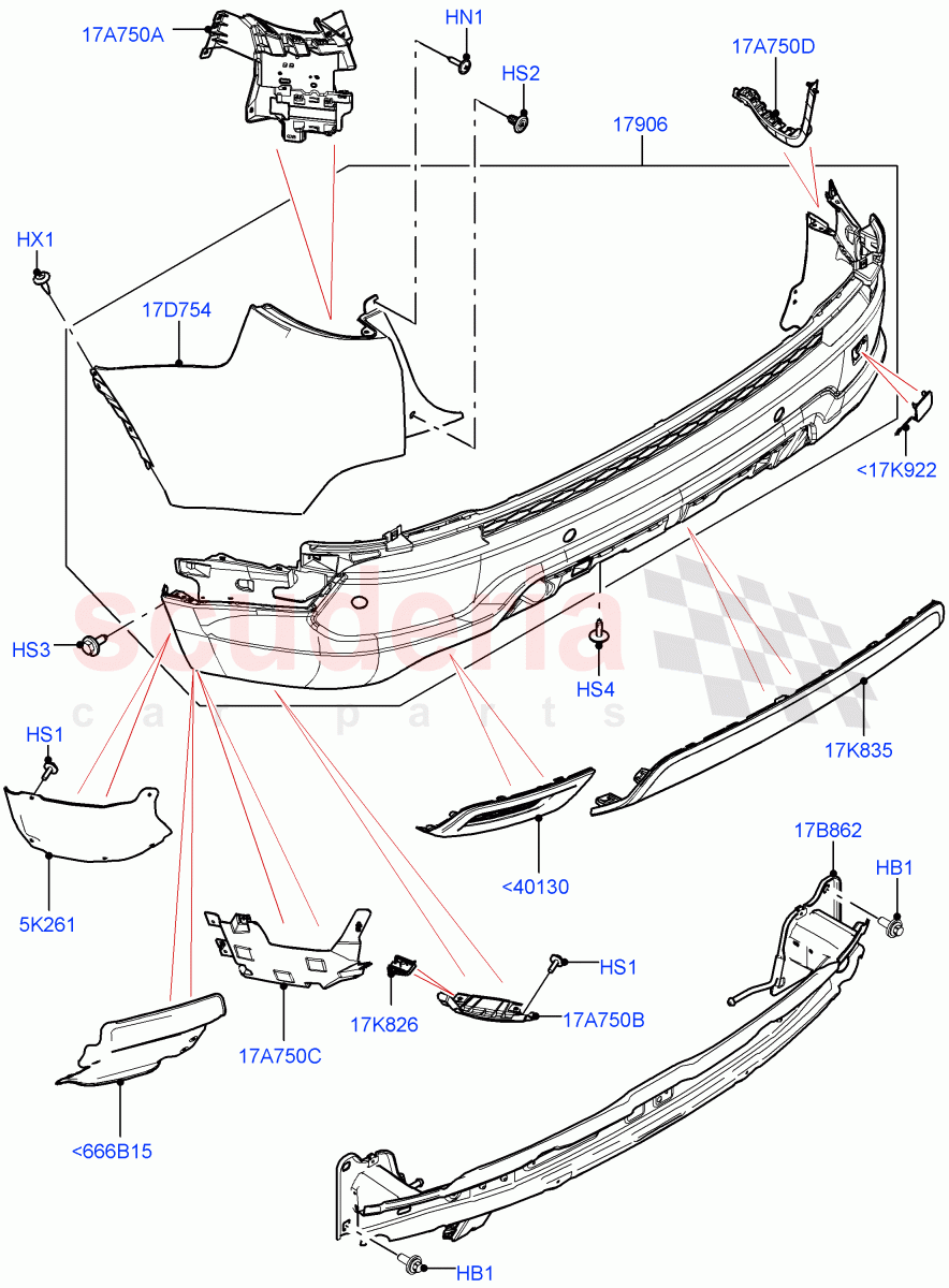 Rear Bumper(Changsu (China),Front Bumper - Sport - Body Colour)((V)FROMKG446857) of Land Rover Land Rover Discovery Sport (2015+) [2.0 Turbo Diesel AJ21D4]