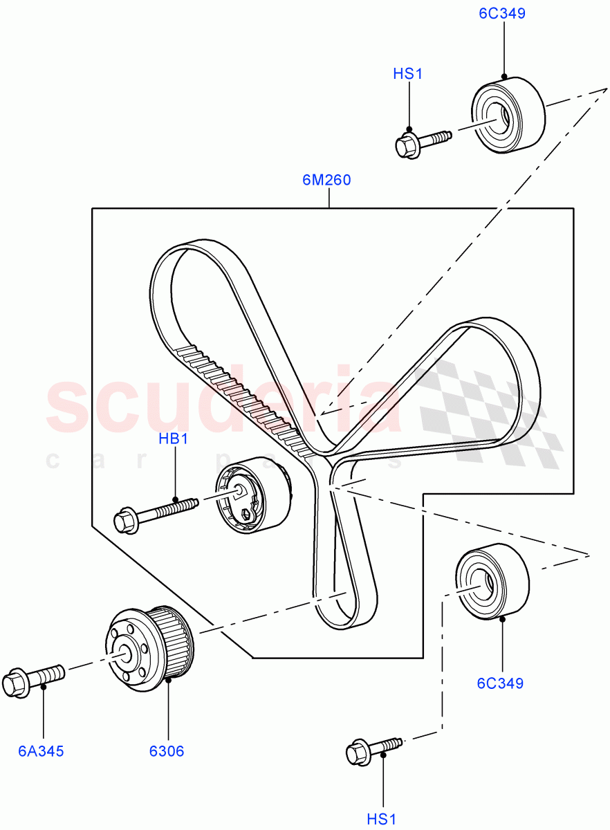 Timing Gear(Nitra Plant Build, Lower)(3.0 V6 Diesel)((V)FROMK2000001) of Land Rover Land Rover Discovery 5 (2017+) [3.0 Diesel 24V DOHC TC]