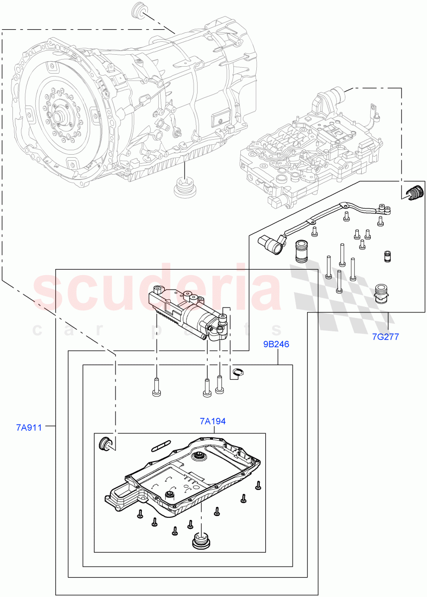 Valve Body - Main Control & Servo's(Electric Oil Pump)(8HP Gen3 Hybrid Trans)((V)FROMJA000001) of Land Rover Land Rover Range Rover (2012-2021) [4.4 DOHC Diesel V8 DITC]