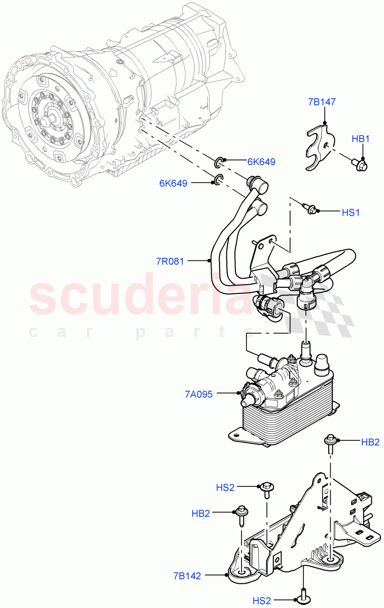 Transmission Cooling Systems (3.0L AJ20P6 Petrol High, 8 Speed Auto Trans ZF 8HP76, 3.0L AJ20D6 Diesel High) ((V) FROMMA000001) of Land Rover Land Rover Range Rover Velar (2017+) [3.0 I6 Turbo Petrol AJ20P6]