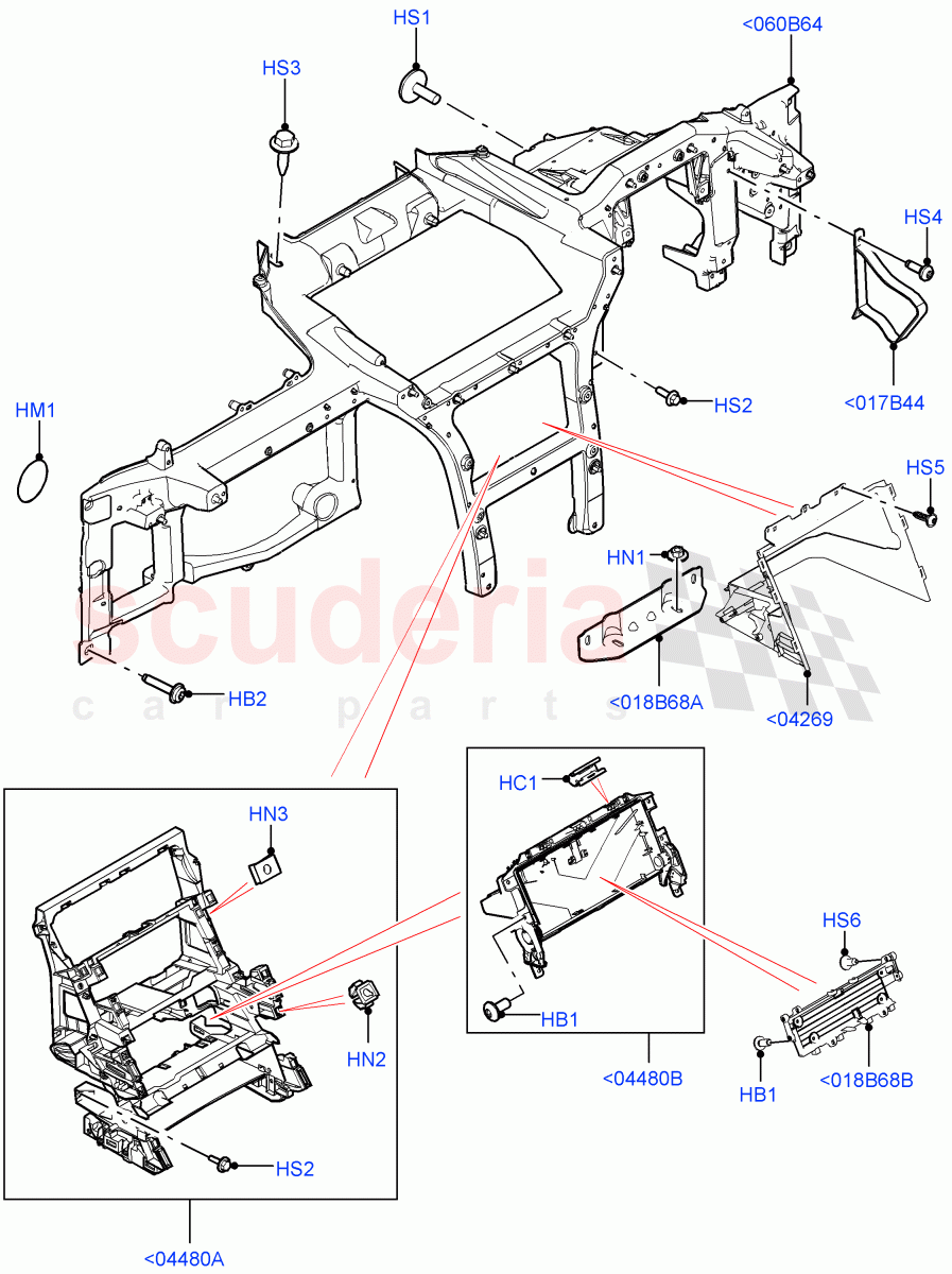 Instrument Panel(Internal Components, Nitra Plant Build)((V)FROMK2000001) of Land Rover Land Rover Discovery 5 (2017+) [3.0 Diesel 24V DOHC TC]