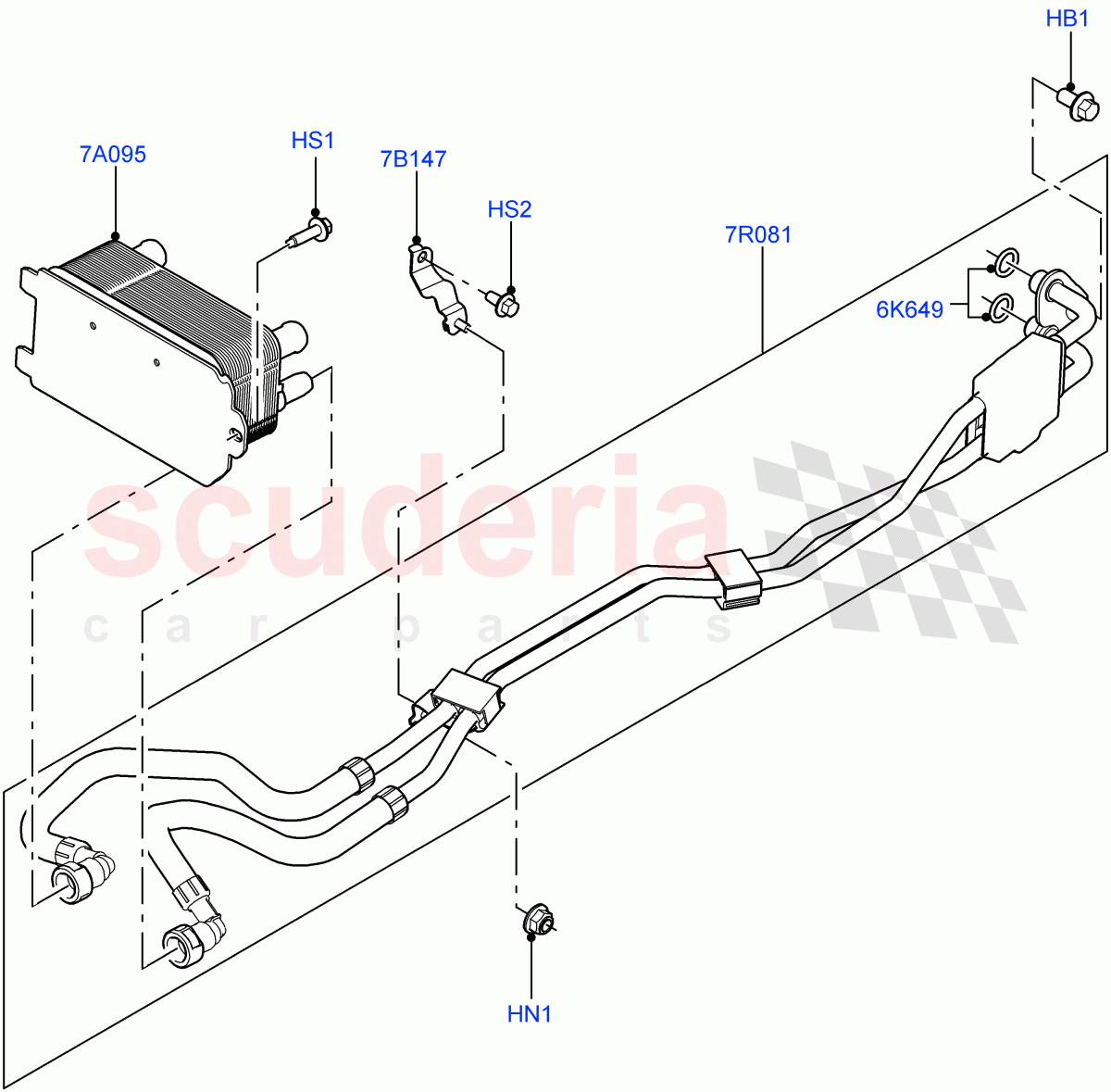 Transmission Cooling Systems (4.4L DOHC DITC V8 Diesel, 8 Speed Auto Trans ZF 8HP76) ((V) FROMKA000001) of Land Rover Land Rover Range Rover Sport (2014+) [3.0 I6 Turbo Diesel AJ20D6]