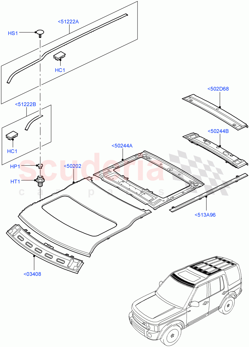 Roof - Sheet Metal (Power Tilt/Slide Sun Roof) ((V) FROMAA000001) of Land Rover Land Rover Discovery 4 (2010-2016) [2.7 Diesel V6]