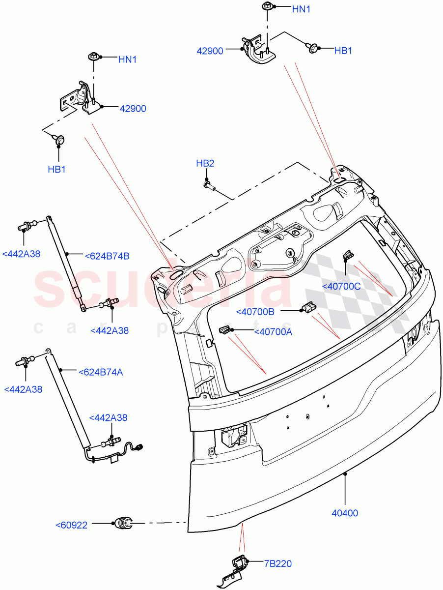 Luggage Compartment Door (Nitra Plant Build) ((V) FROMK2000001) of Land Rover Land Rover Discovery 5 (2017+) [2.0 Turbo Diesel]