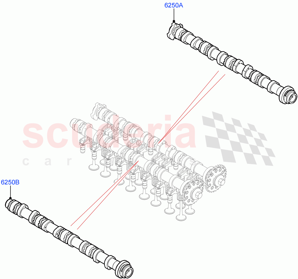 Camshaft(2.0L AJ21D4 Diesel Mid,Halewood (UK))((V)FROMMH000001) of Land Rover Land Rover Range Rover Evoque (2019+) [2.0 Turbo Diesel AJ21D4]