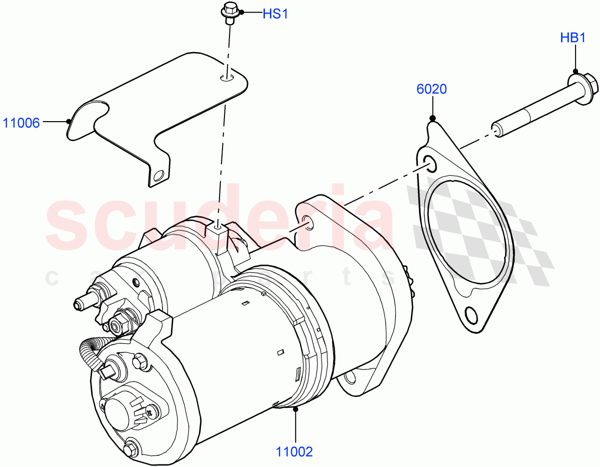 Starter Motor(3.0L AJ20D6 Diesel High) of Land Rover Land Rover Range Rover (2022+) [3.0 I6 Turbo Diesel AJ20D6]