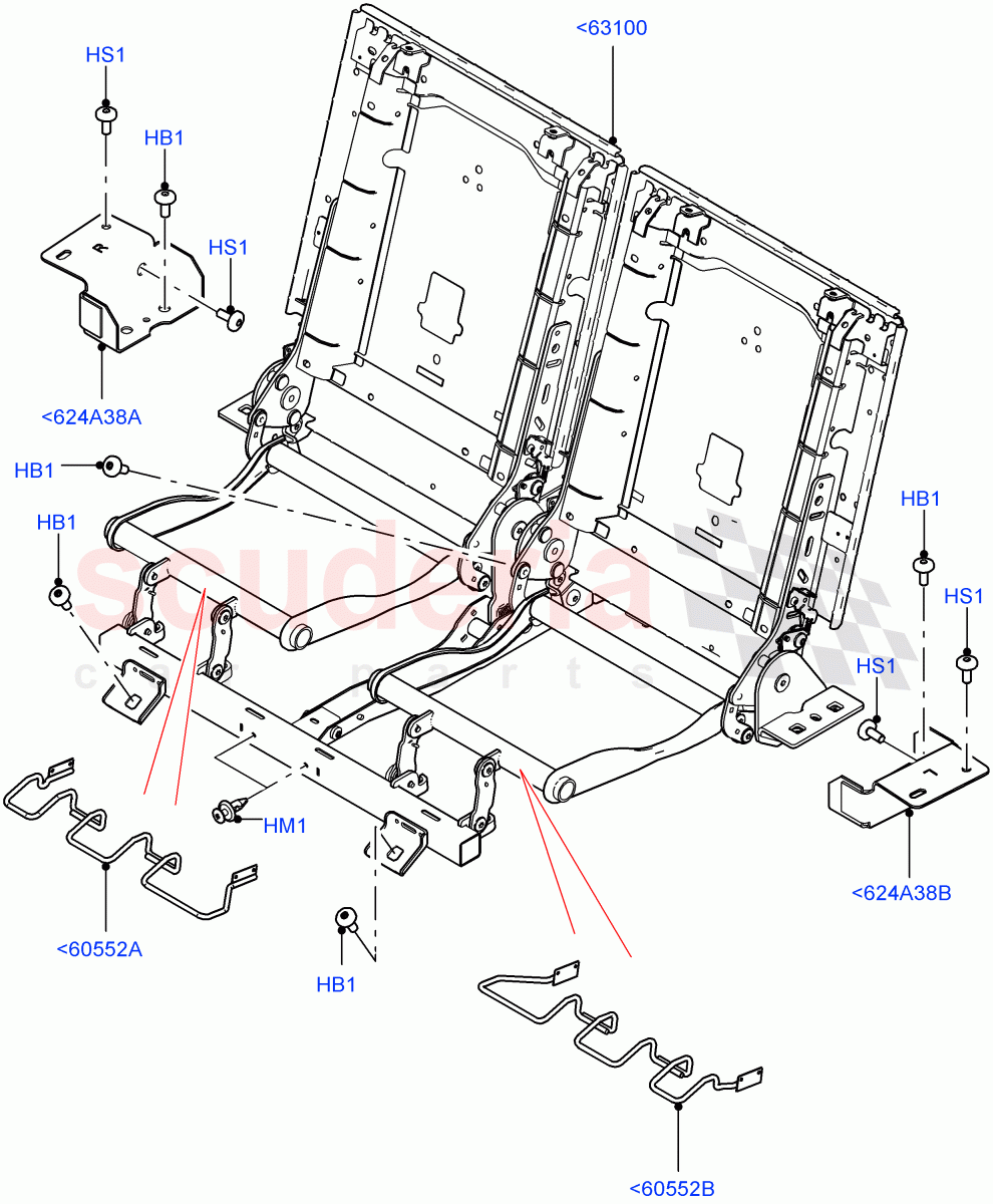 Rear Seat Base(Halewood (UK),Third Row Dual Individual Seat,With 3rd Row Double Seat) of Land Rover Land Rover Discovery Sport (2015+) [2.0 Turbo Petrol GTDI]