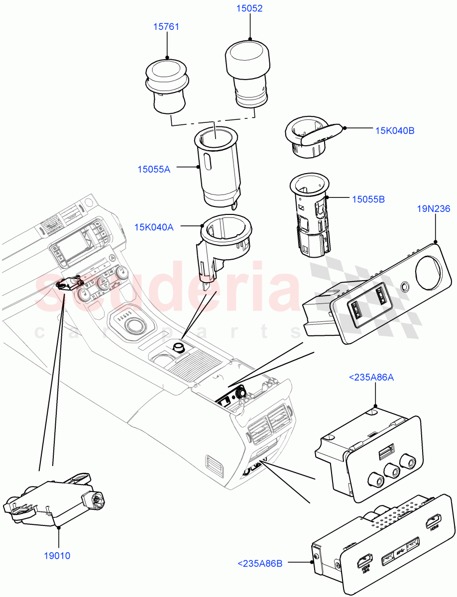 Instrument Panel Related Parts (Halewood (UK)) of Land Rover Land Rover Range Rover Evoque (2012-2018) [2.2 Single Turbo Diesel]