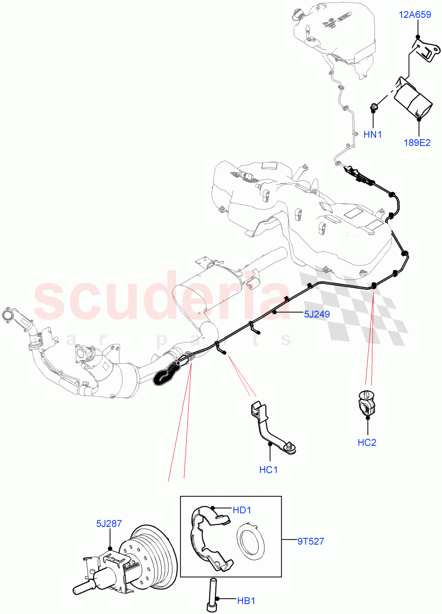 Exhaust Fluid Injection System (Injector and Control Unit) (3.0 V6 Diesel, With Diesel Exh Fluid Emission Tank) of Land Rover Land Rover Range Rover Velar (2017+) [3.0 Diesel 24V DOHC TC]