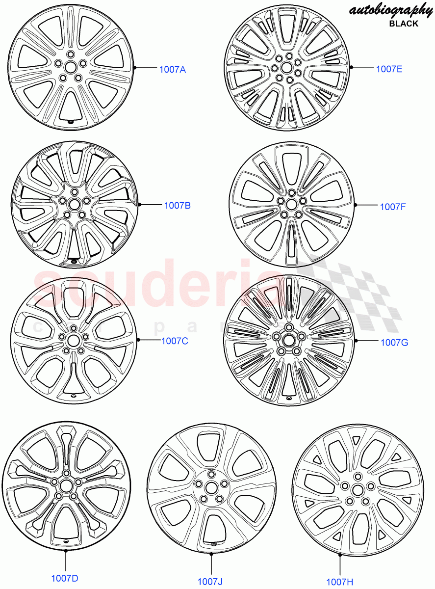 Wheels(Autobiography Black / SV Autobiography)(Limited Package,Less Version Package)((V)FROMEA000001) of Land Rover Land Rover Range Rover (2012-2021) [2.0 Turbo Petrol AJ200P]