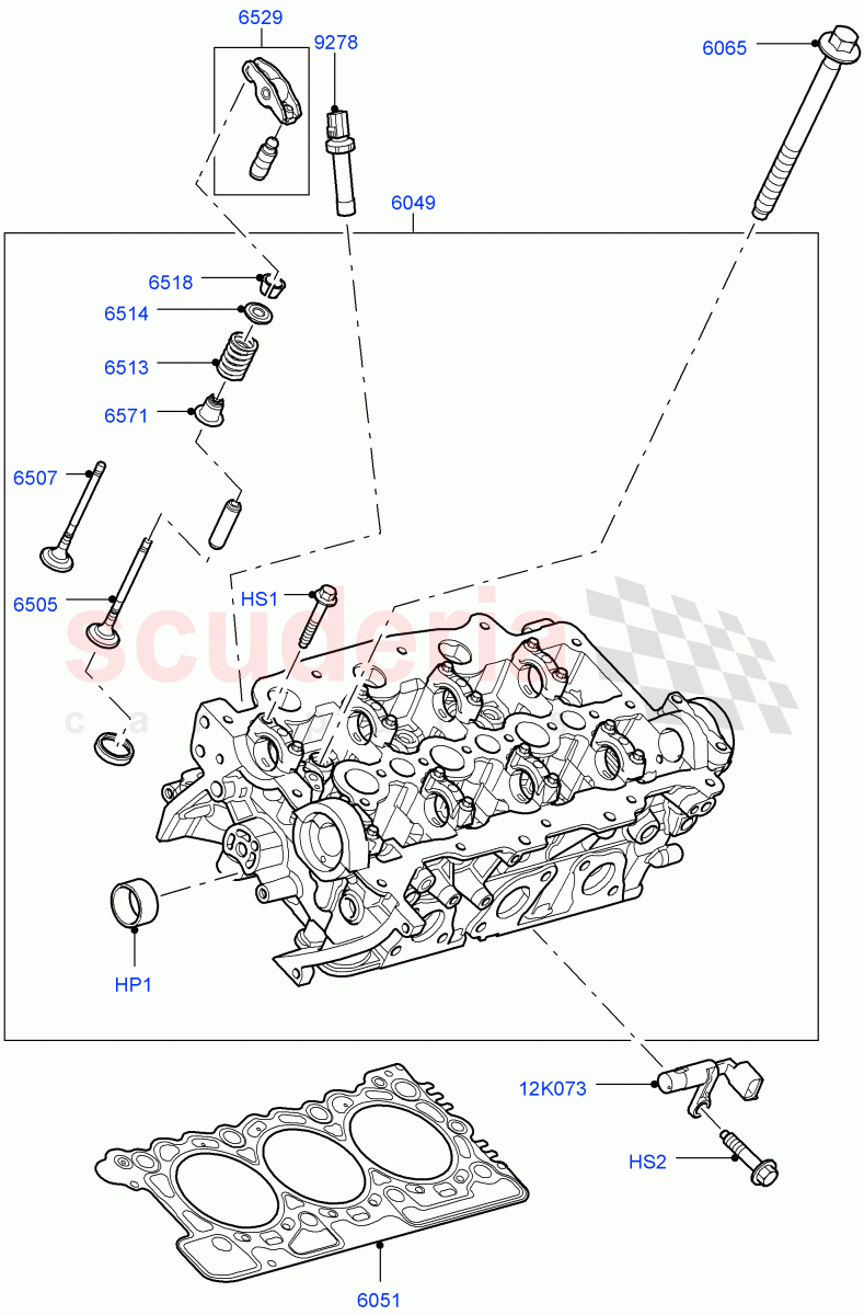 Cylinder Head (3.0 V6 Diesel Electric Hybrid Eng, 3.0L 24V V6 Turbo Diesel Std Flow, 3.0L 24V DOHC V6 TC Diesel) ((V) FROMAA000001) of Land Rover Land Rover Range Rover (2012-2021) [3.0 Diesel 24V DOHC TC]