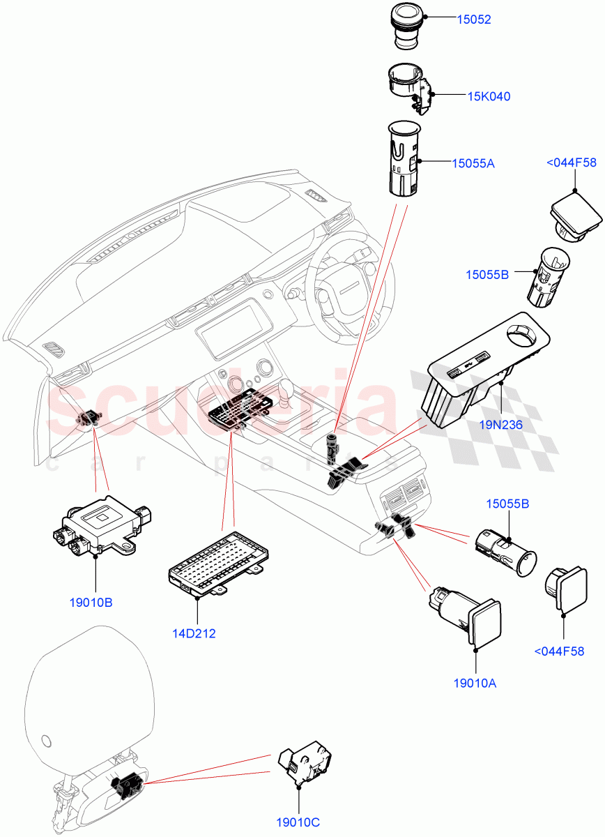 Instrument Panel Related Parts(Halewood (UK)) of Land Rover Land Rover Range Rover Evoque (2019+) [2.0 Turbo Diesel AJ21D4]