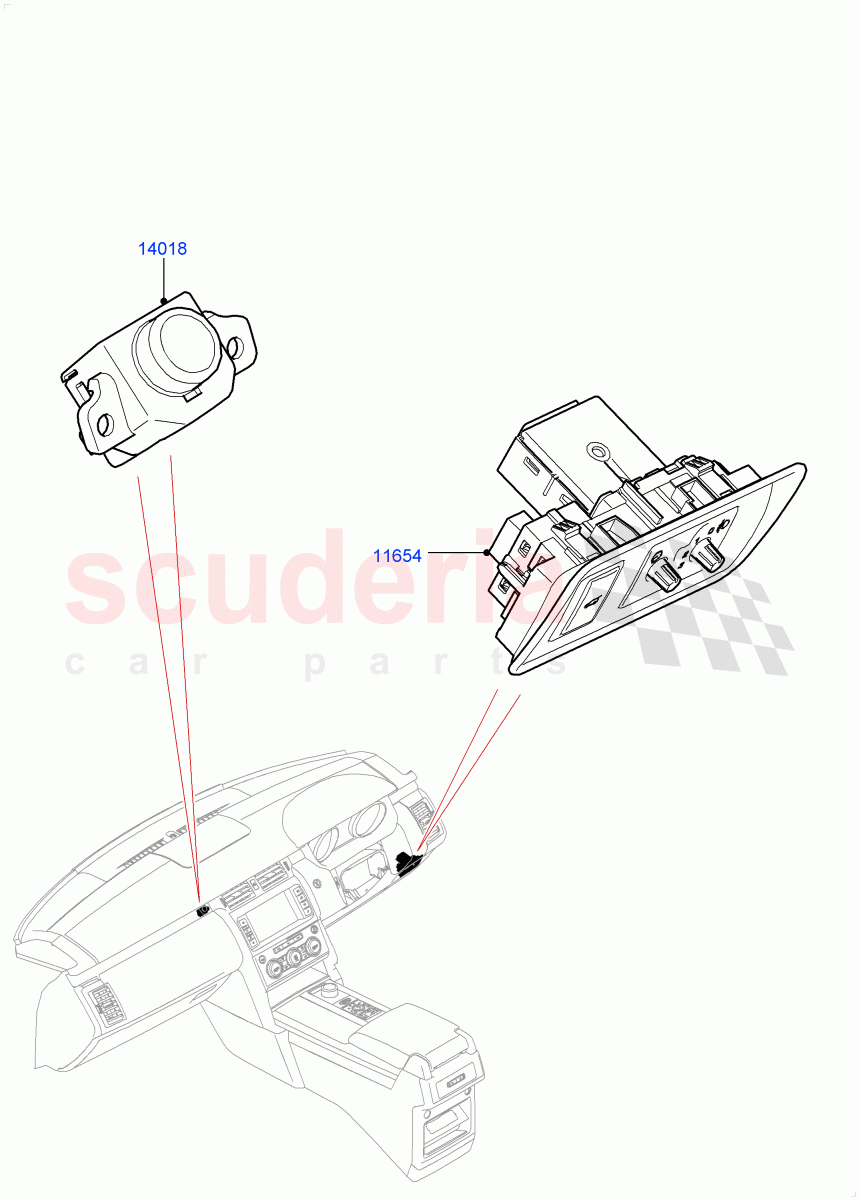 Switches (Nitra Plant Build, Auxiliary Unit) ((V) FROMK2000001, (V) TOL2999999) of Land Rover Land Rover Discovery 5 (2017+) [3.0 I6 Turbo Petrol AJ20P6]