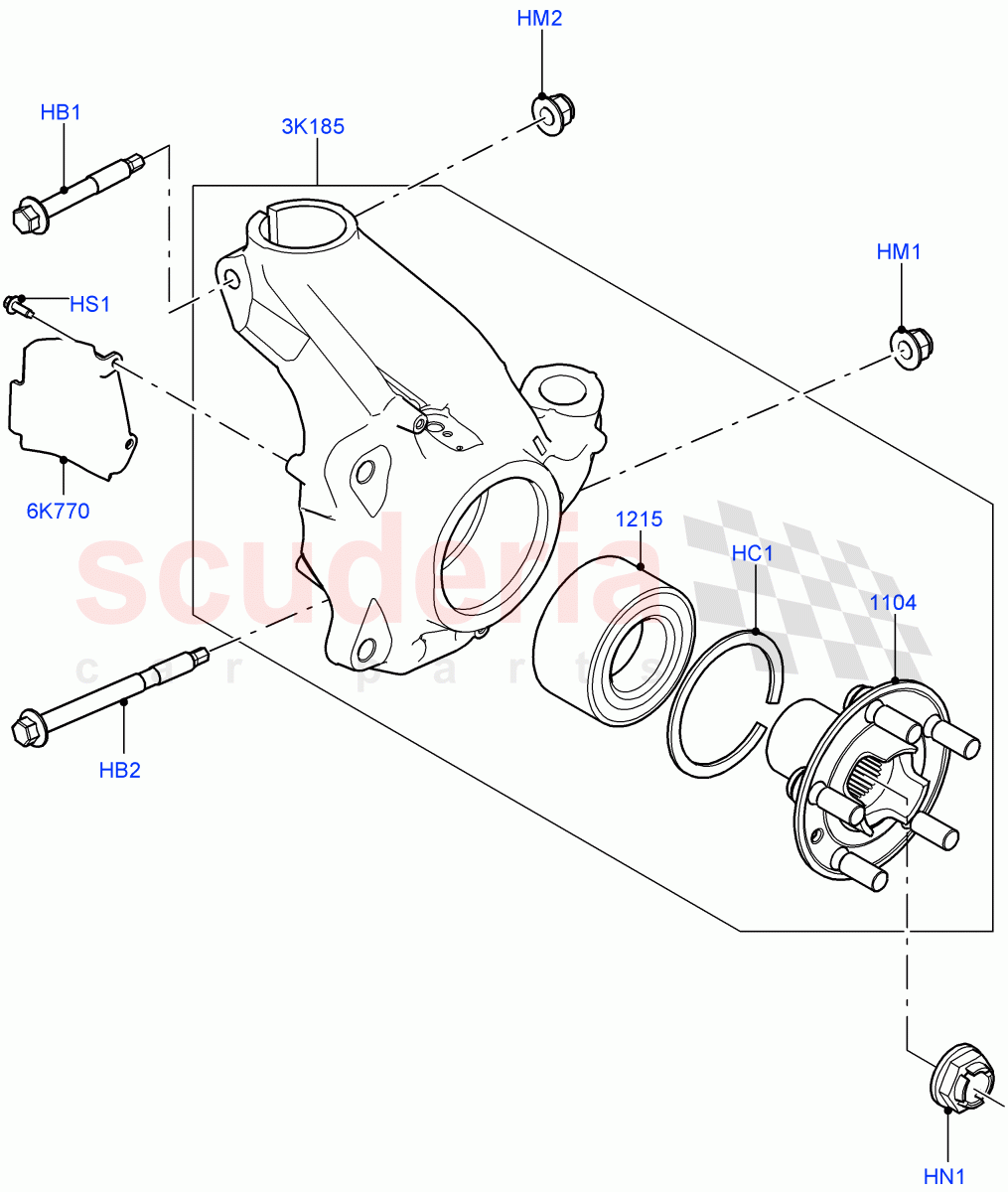 Front Knuckle And Hub(Halewood (UK))((V)TOKH999999) of Land Rover Land Rover Discovery Sport (2015+) [2.0 Turbo Petrol GTDI]