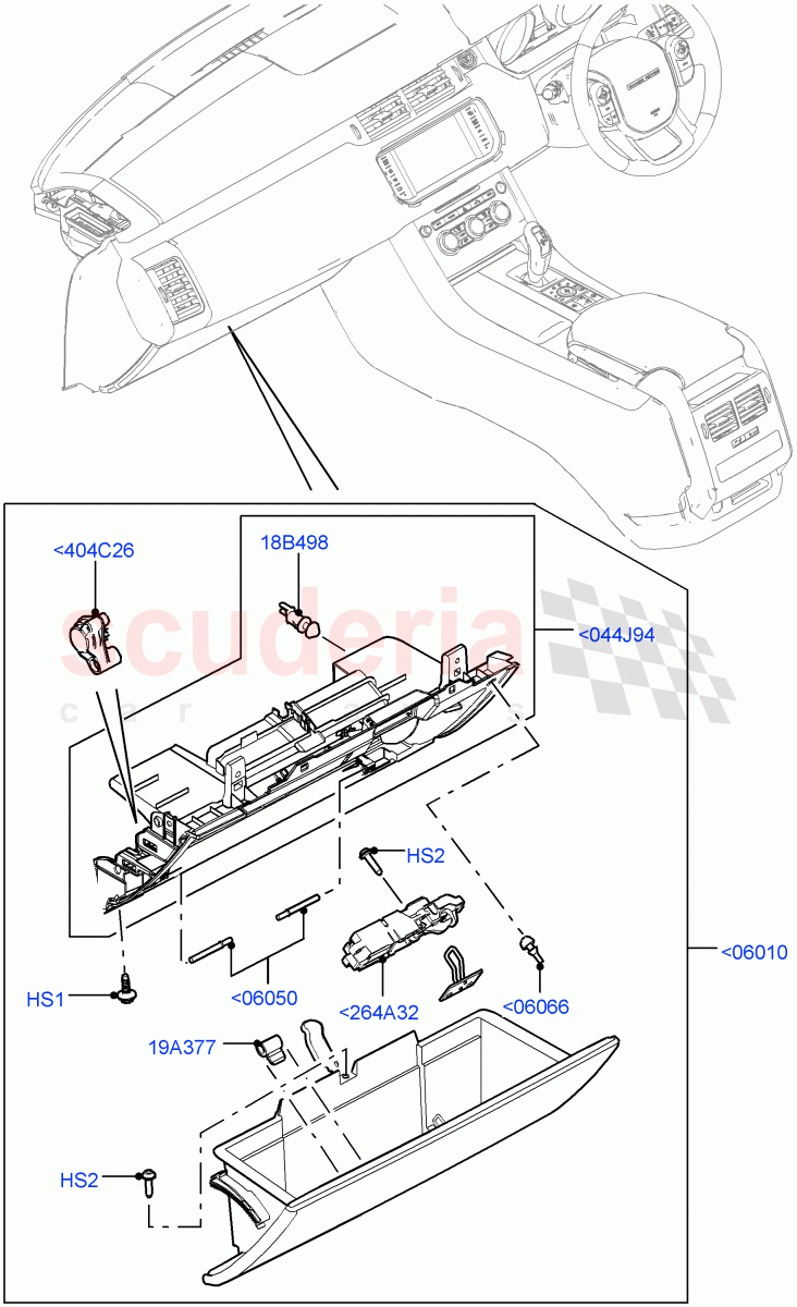 Glove Box((V)TOHA999999) of Land Rover Land Rover Range Rover Sport (2014+) [4.4 DOHC Diesel V8 DITC]