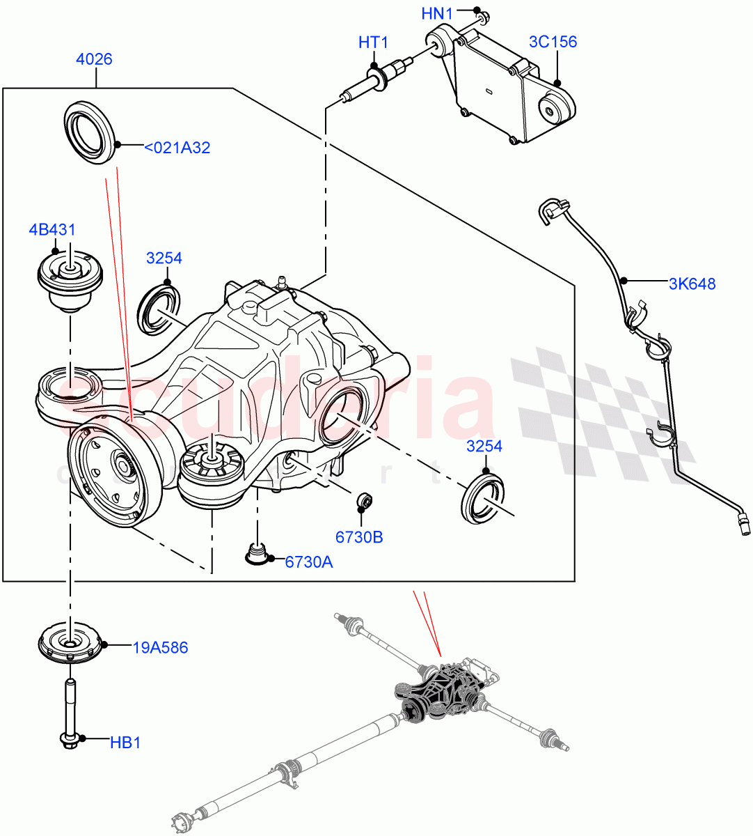 Rear Axle(2.0L I4 DSL MID DOHC AJ200,2.0L I4 DSL HIGH DOHC AJ200,2.0L I4 Mid DOHC AJ200 Petrol,2.0L I4 High DOHC AJ200 Petrol)((V)TOLA999999) of Land Rover Land Rover Range Rover Velar (2017+) [3.0 I6 Turbo Petrol AJ20P6]