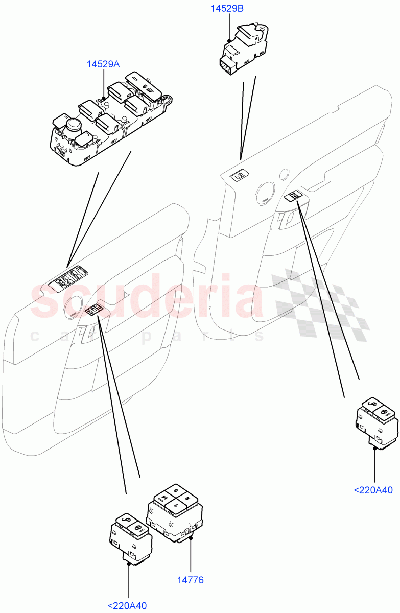 Switches(Front And Rear Doors)((V)TOHA999999) of Land Rover Land Rover Range Rover Sport (2014+) [2.0 Turbo Petrol AJ200P]