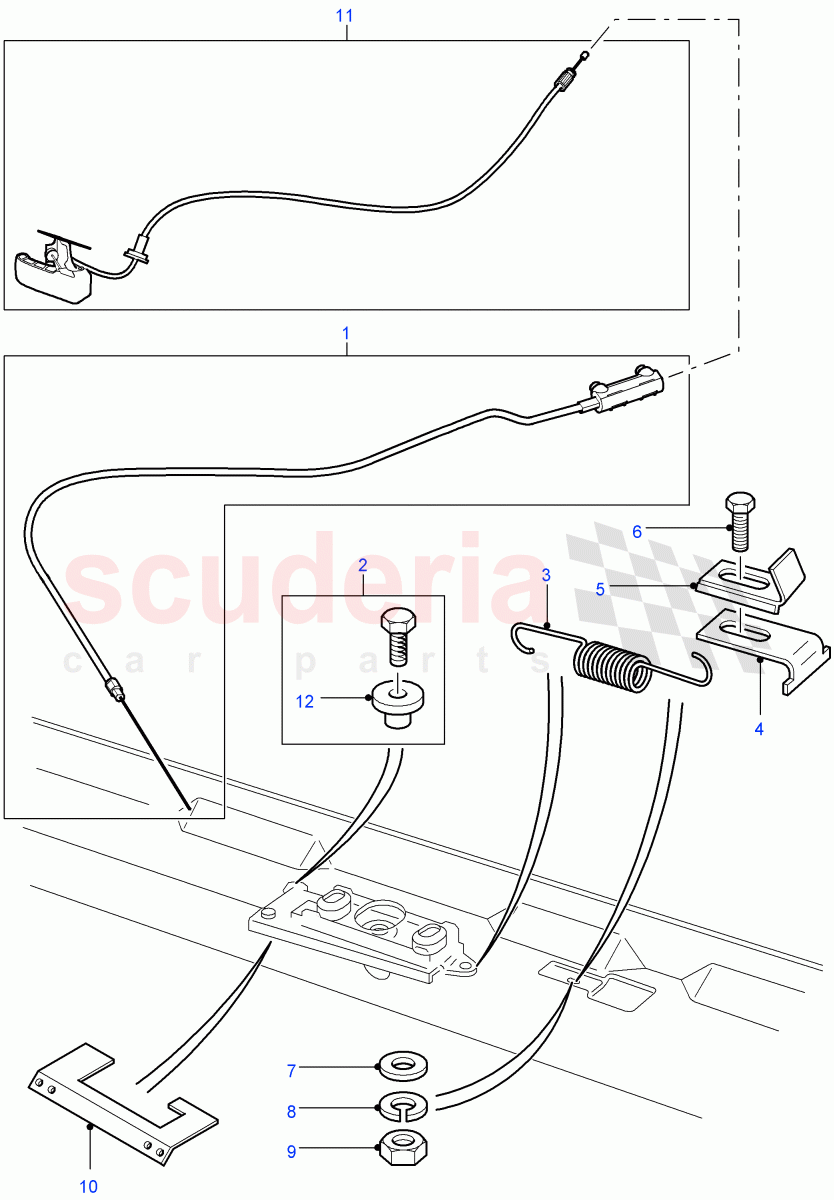 Bonnet Release ((V) FROM7A000001) of Land Rover Land Rover Defender (2007-2016)