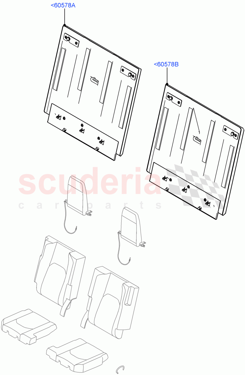 Rear Seat Back(With 3rd Row Double Seat) of Land Rover Land Rover Defender (2020+) [2.0 Turbo Petrol AJ200P]