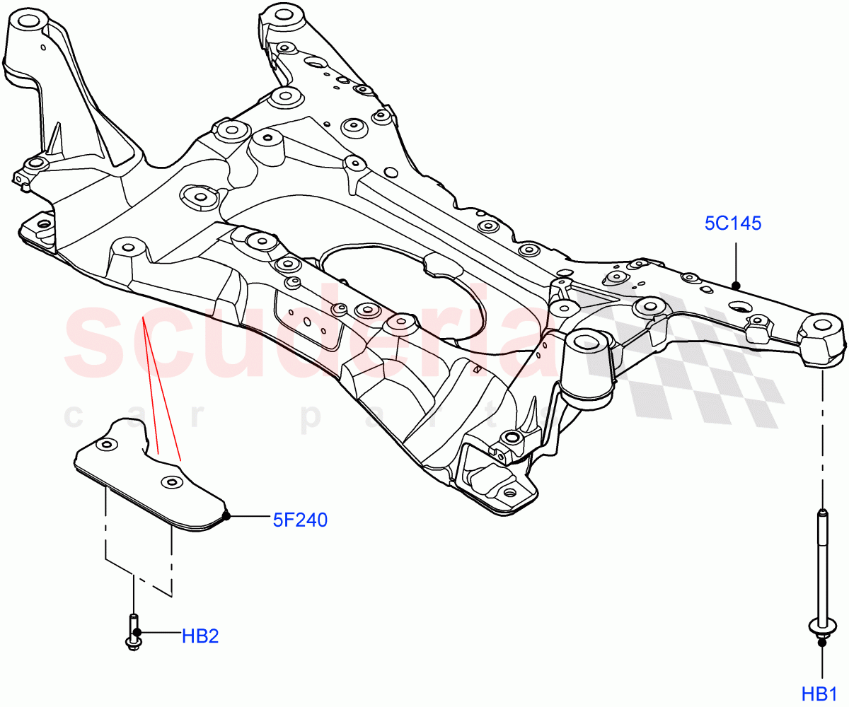 Front Cross Member & Stabilizer Bar (Crossmember) (Halewood (UK)) ((V) FROMLH000001) of Land Rover Land Rover Discovery Sport (2015+) [1.5 I3 Turbo Petrol AJ20P3]