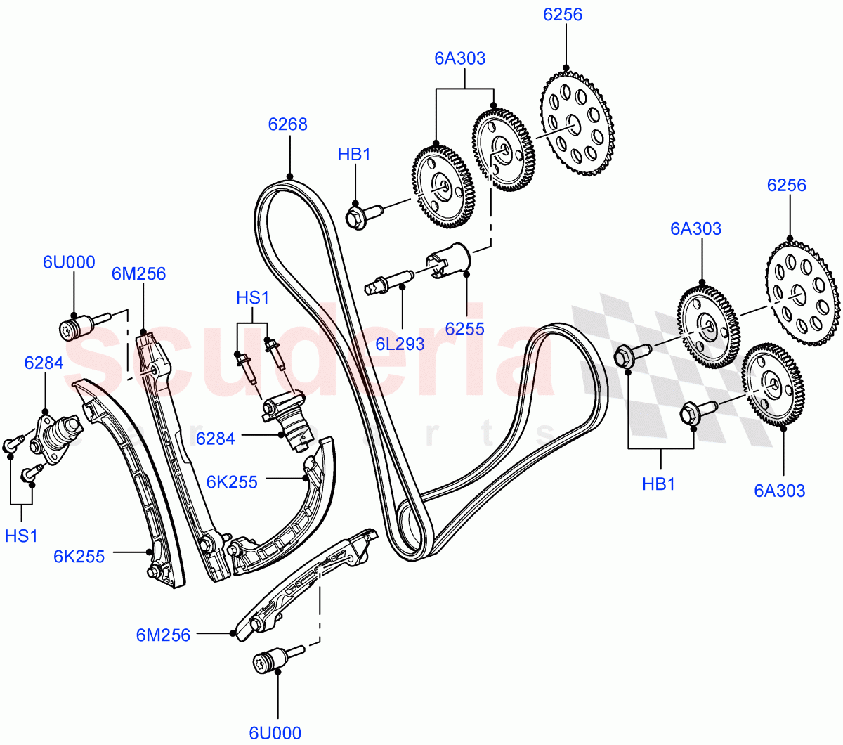 Timing Gear (3.6L V8 32V DOHC EFi Diesel Lion) ((V) FROMAA000001) of Land Rover Land Rover Range Rover Sport (2010-2013) [3.6 V8 32V DOHC EFI Diesel]