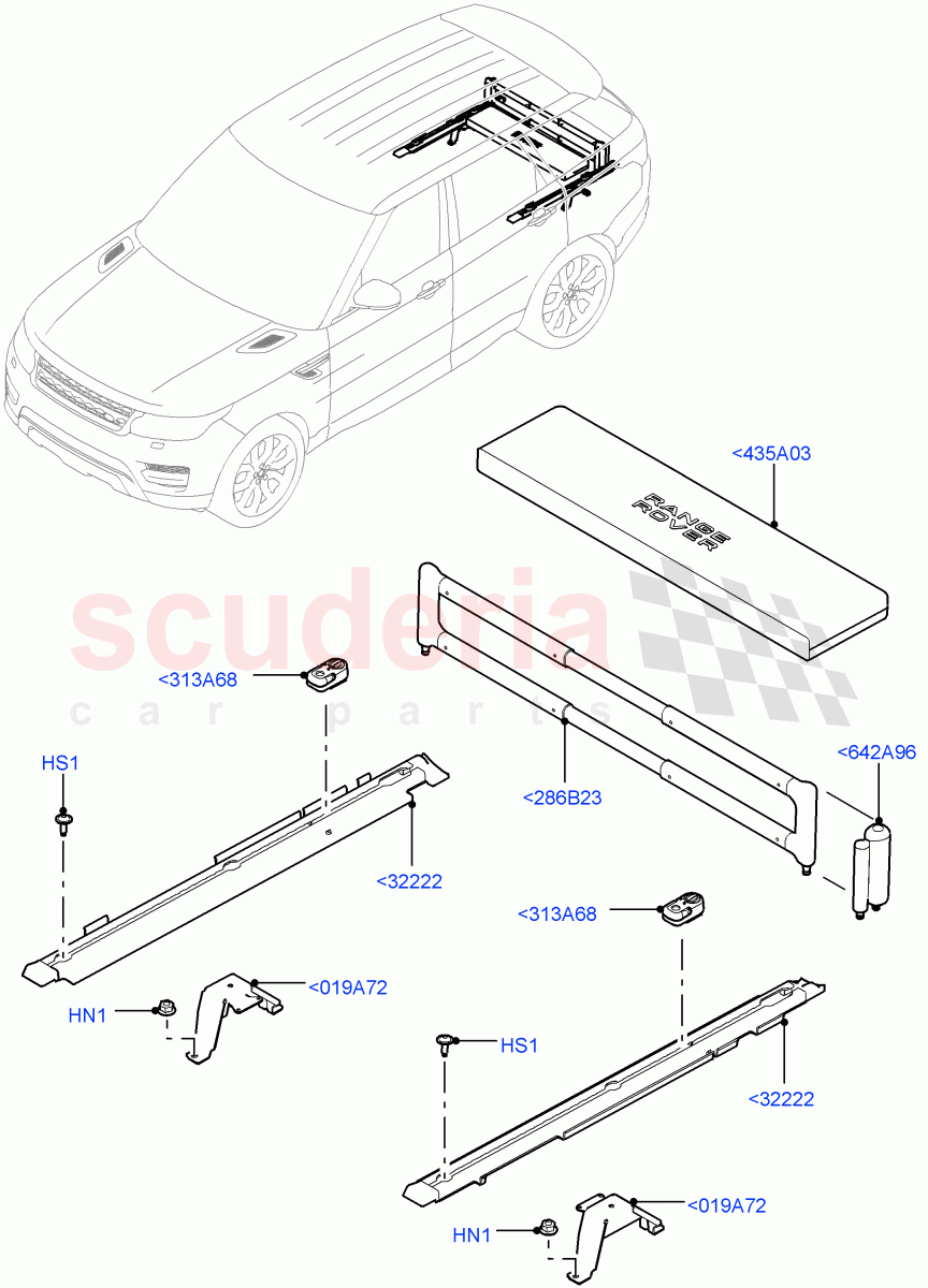 Load Compartment Trim(Floor)(Load Retainer Luggage Rails,Load Retainer Lugg Rail With Ret Kt) of Land Rover Land Rover Range Rover Sport (2014+) [2.0 Turbo Petrol GTDI]