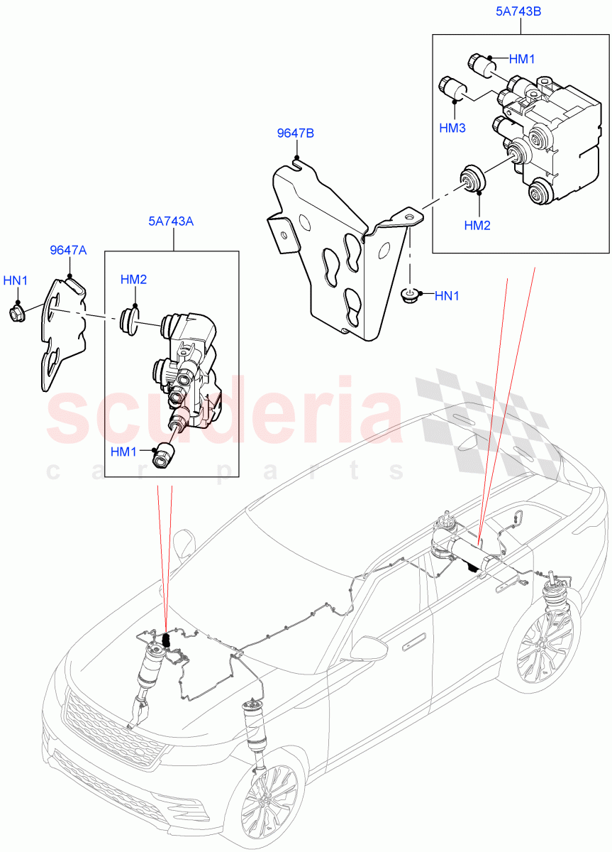 Air Suspension Compressor And Lines(Air Suspension Lines)(With Four Corner Air Suspension)((V)FROMMA000001) of Land Rover Land Rover Range Rover Velar (2017+) [3.0 Diesel 24V DOHC TC]