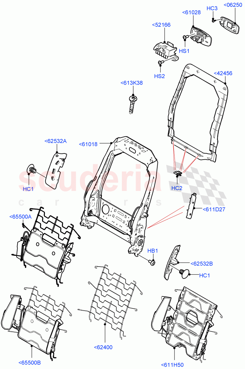 Front Seat Back(Nitra Plant Build)((V)FROMM2000001) of Land Rover Land Rover Discovery 5 (2017+) [3.0 I6 Turbo Diesel AJ20D6]