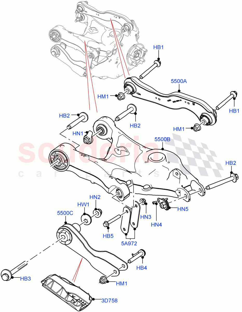 Rear Suspension Arms of Land Rover Land Rover Range Rover Velar (2017+) [3.0 Diesel 24V DOHC TC]