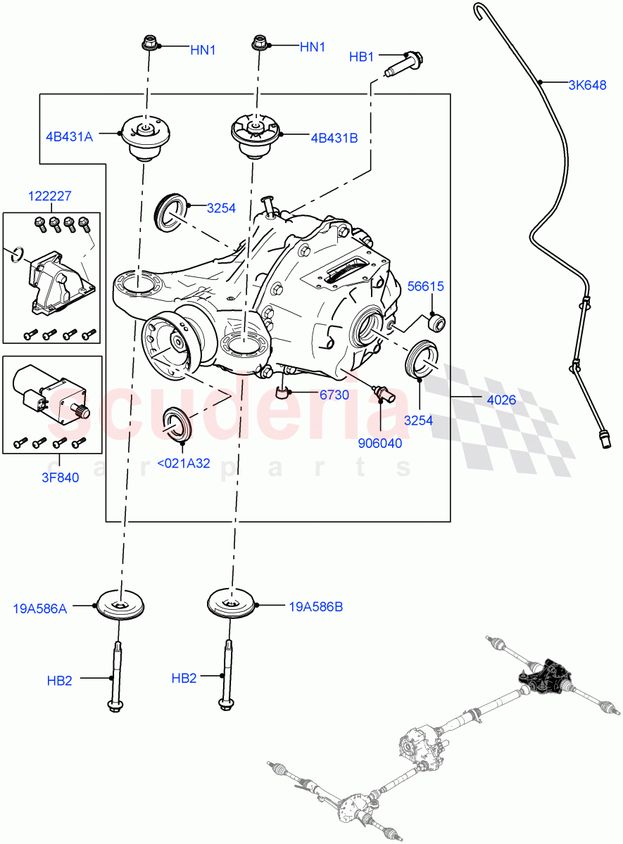 Rear Axle(2.0L I4 DSL HIGH DOHC AJ200,Torque Vectoring By Braking (TVBB))((V)FROMHA000001) of Land Rover Land Rover Range Rover Sport (2014+) [3.0 DOHC GDI SC V6 Petrol]