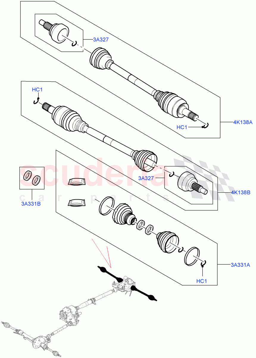 Drive Shaft - Rear Axle Drive (Driveshaft) of Land Rover Land Rover Range Rover (2022+) [3.0 I6 Turbo Petrol AJ20P6]
