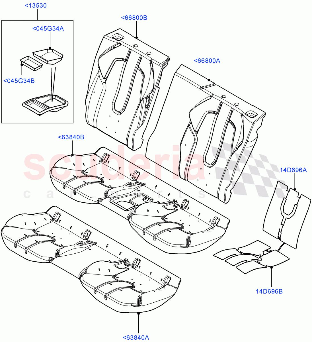 Rear Seat Pads/Valances & Heating(Halewood (UK),With 2 Rear Small Individual Seats,With 2 Individual Second Row Seats) of Land Rover Land Rover Range Rover Evoque (2012-2018) [2.0 Turbo Petrol AJ200P]