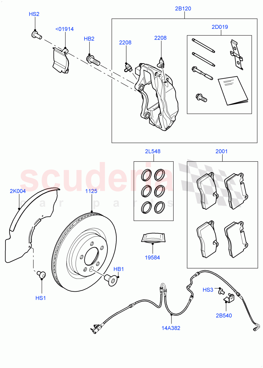 Front Brake Discs And Calipers(Front Disc And Caliper Size 20,Disc And Caliper Size-Frt 20/RR 20)((V)FROMGA285153) of Land Rover Land Rover Range Rover (2012-2021) [3.0 I6 Turbo Diesel AJ20D6]