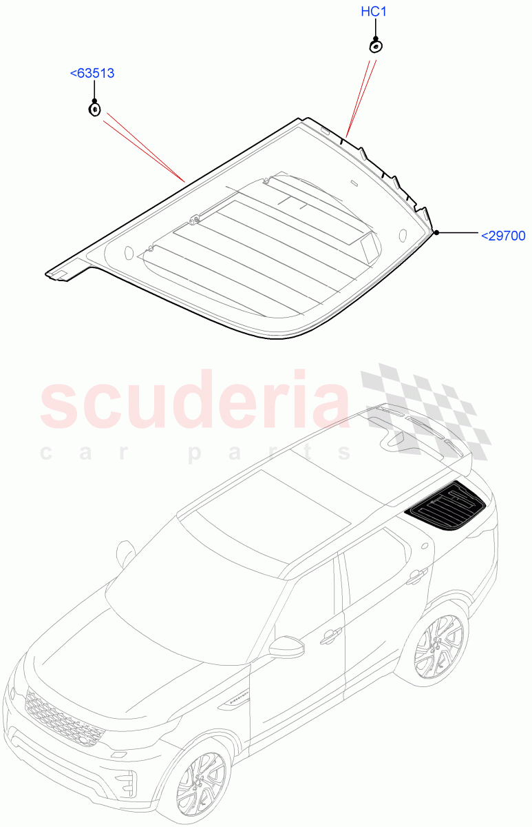Quarter Windows (Solihull Plant Build) (Version - Core) ((V) FROMHA000001) of Land Rover Land Rover Discovery 5 (2017+) [3.0 Diesel 24V DOHC TC]