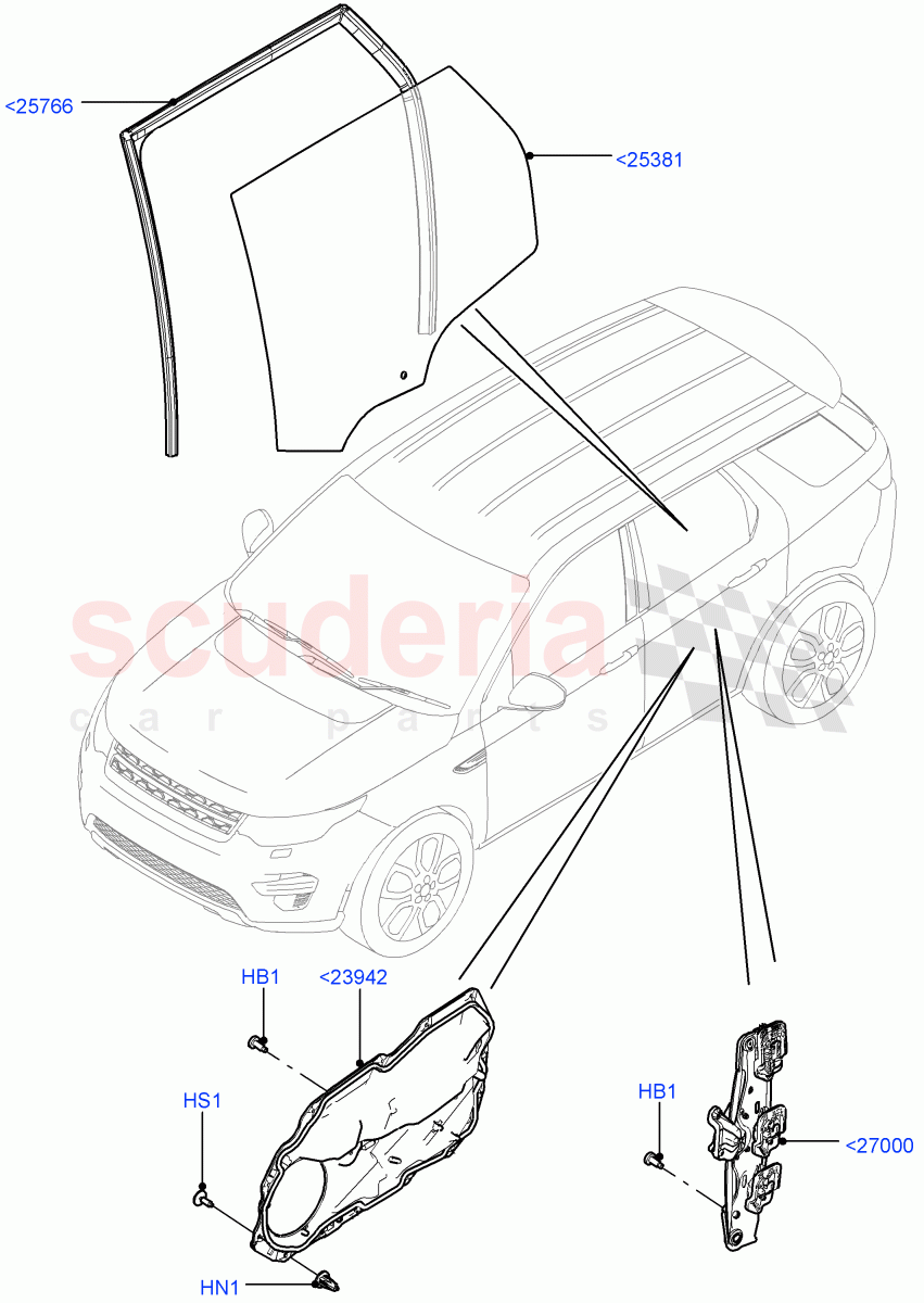 Rear Door Glass And Window Controls(Halewood (UK)) of Land Rover Land Rover Discovery Sport (2015+) [2.0 Turbo Petrol AJ200P]